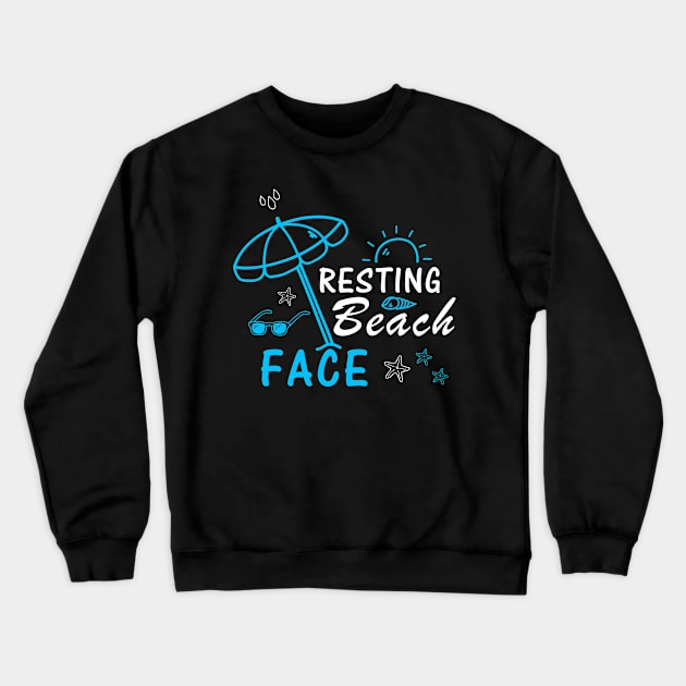 Resting Beach Face Crewneck Sweatshirt by onestarguitar